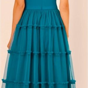 Adrianna Papell Teal Midi Dress